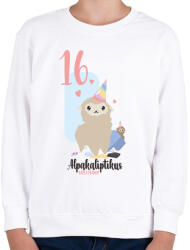 printfashion 16. Alpakaliptikus születésnap - Alpaca póló 16. születésnapra - Gyerek pulóver - Fehér (5313903)