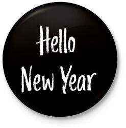 printfashion Hello New Year - Kitűző, hűtőmágnes - Fekete (3095652)