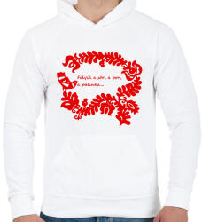 printfashion Sör bor pálinka páros minta #1 - Férfi kapucnis pulóver - Fehér (15193977)