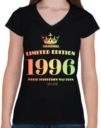 printfashion 1996 - Női V-nyakú póló - Fekete (4468972)