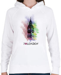 printfashion london - Női kapucnis pulóver - Fehér (1389780)