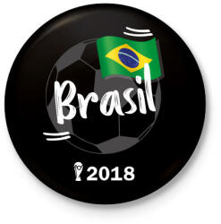 printfashion Brazília - Kitűző, hűtőmágnes - Fekete (3094647)