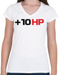 printfashion +10 hp - Női V-nyakú póló - Fehér (2239632)