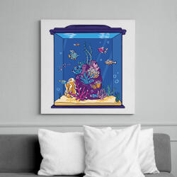 printfashion Akvárium - Vászonkép - Fehér (9180092)