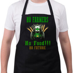 printfashion no farmers no food - Kötény - Fekete (8199740)