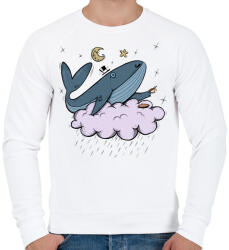 printfashion Kávézó bálna - Férfi pulóver - Fehér (12009023)