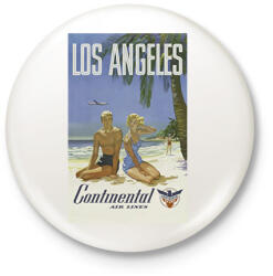 printfashion Los Angeles Retró - Kitűző, hűtőmágnes - Fehér (13227728)