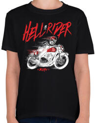 printfashion Hell Rider - fehér - Gyerek póló - Fekete (31900)