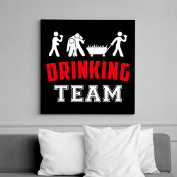 printfashion Drinking Team legénybúcsú - Vászonkép - Fekete (7539048)