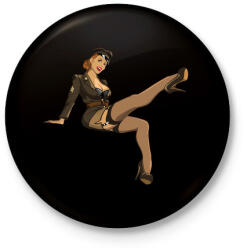 printfashion Pinup Army - Kitűző, hűtőmágnes - Fekete (3094426)