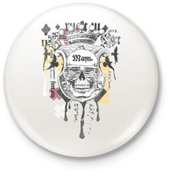 printfashion emberi koponya - Kitűző, hűtőmágnes - Fehér (4639768)