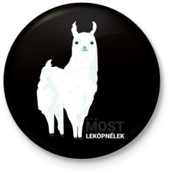 printfashion Leköplek Alpaka - Kitűző, hűtőmágnes - Fekete (3101476)