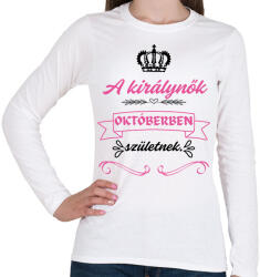 printfashion A királynők pink fekete (3) - Női hosszú ujjú póló - Fehér (16830102)