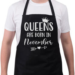 printfashion QUEENS are born in November - Kötény - Fekete (5501034)