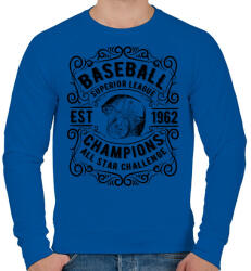 printfashion Baseball szuper liga - Férfi pulóver - Királykék (142872)