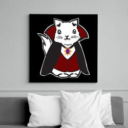 printfashion vámpír cica - Vászonkép - Fekete (14540657)