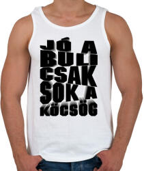 printfashion Jó a buli csak sok a köcsög! - Férfi atléta - Fehér (16636242)