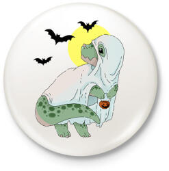 printfashion Halloween dínó - Kitűző, hűtőmágnes - Fehér (14227381)