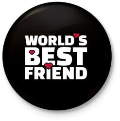 printfashion A világ legjobb barátja - Kitűző, hűtőmágnes - Fekete (7575225)