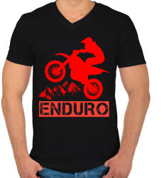 printfashion Enduro - Férfi V-nyakú póló - Fekete (4253557)
