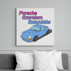 printfashion Porsche Szerelem Száguldás | Babakék Edition - Vászonkép - Fehér (6639984)