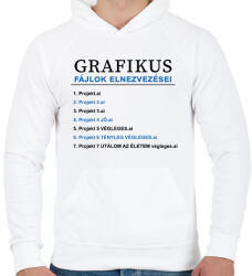 printfashion Grafikus fájlok elneveezései - Férfi kapucnis pulóver - Fehér (7255513)