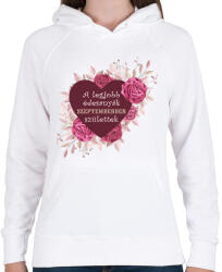 printfashion Legjobb édesanyák szeptember - Női kapucnis pulóver - Fehér (4794195)