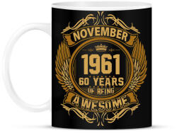 printfashion 1961 november awesome - Bögre - Fekete (5488188)