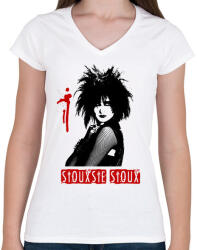 printfashion Siouxsie Sioux - Női V-nyakú póló - Fehér (3668497)