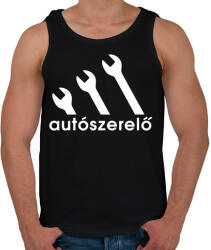 printfashion Autószerelő - Férfi atléta - Fekete (4693245)