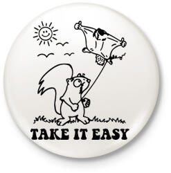 printfashion Take it easy - Kitűző, hűtőmágnes - Fehér (13550398)