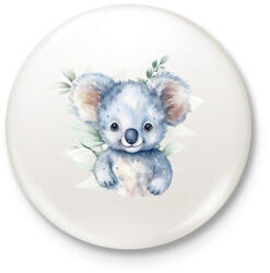 printfashion Koala növényekkel - Kitűző, hűtőmágnes - Fehér (13924366)
