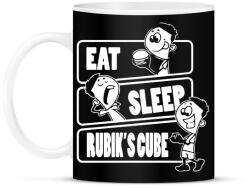 printfashion Eat, sleep, Rubik's cube - Bögre - Fekete (15632416)