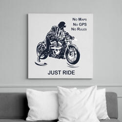 printfashion No maps, no gps, no rules, just RIDE - Vászonkép - Fehér (6640972)