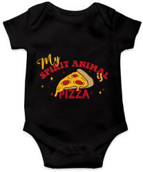 printfashion A spirituális állatom - Pizza - Baba Body - Fekete (9403139)