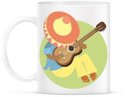 printfashion Mexikó-sombrero-gitár - Bögre - Fehér (12066629)