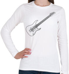 printfashion Gitár - Női hosszú ujjú póló - Fehér (5998772)