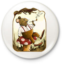 printfashion Vintage egér - Kitűző, hűtőmágnes - Fehér (13244971)