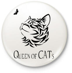 printfashion queen of cats - Kitűző, hűtőmágnes - Fehér (3079392)