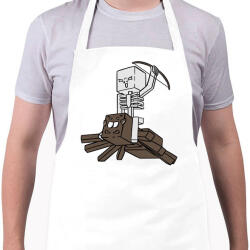 printfashion Minecraft pók lovagló - Kötény - Fehér (4906478)