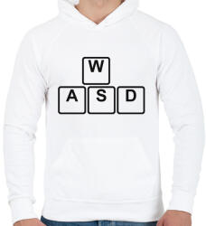 printfashion WASD - Férfi kapucnis pulóver - Fehér (2858193)