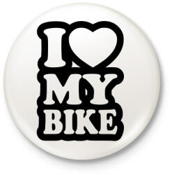 printfashion I love my bike - Kitűző, hűtőmágnes - Fehér (3083900)