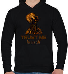 printfashion Trust me You are cute - Férfi kapucnis pulóver - Fekete (16056562)