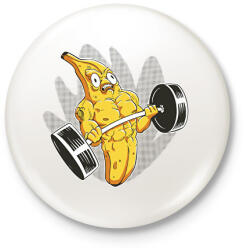 printfashion Testépítő banán - Kitűző, hűtőmágnes - Fehér (12051642)