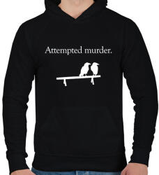 printfashion Attempted murder - Férfi kapucnis pulóver - Fekete (2255652)