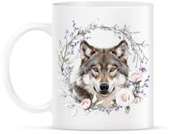 printfashion farkas virágokkal - Bögre - Fehér (15110551)