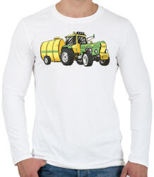 printfashion Trágyázó traktor - Férfi hosszú ujjú póló - Fehér (11755686)