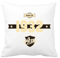 printfashion born-in-1932-cream-choco - Párnahuzat, Díszpárnahuzat - Fehér (617623)