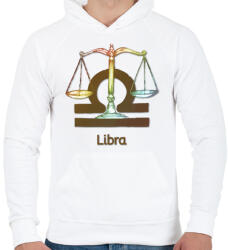 printfashion Libra színes - Férfi kapucnis pulóver - Fehér (6264504)