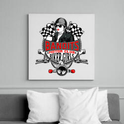 printfashion Motoros csajok - Vászonkép - Fehér (6630509)